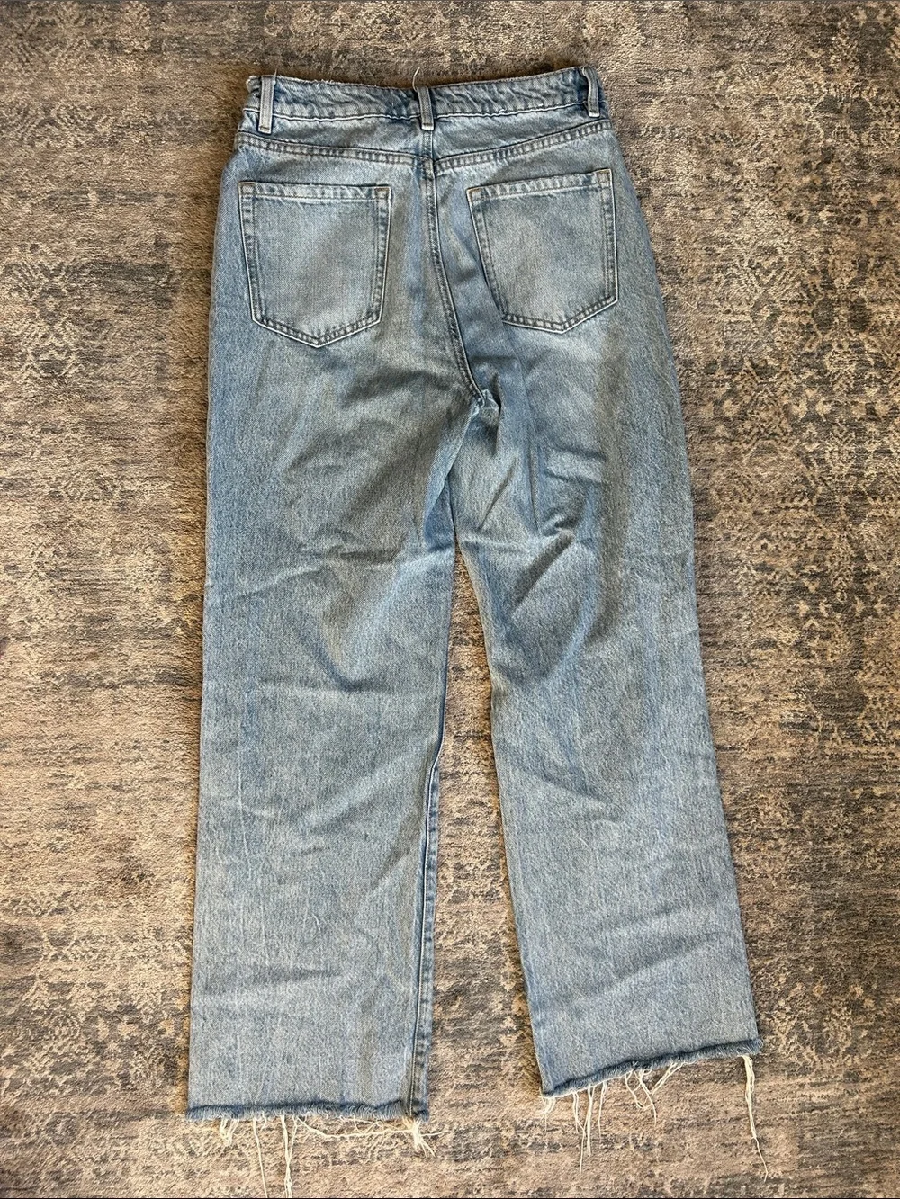 Garage Jambe Wide Leg Light Wash Distressed Women’s Jeans